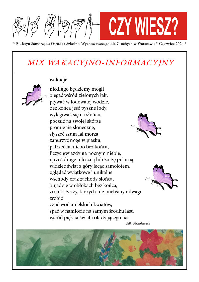 Okładka gazetki "Czy wiesz?"