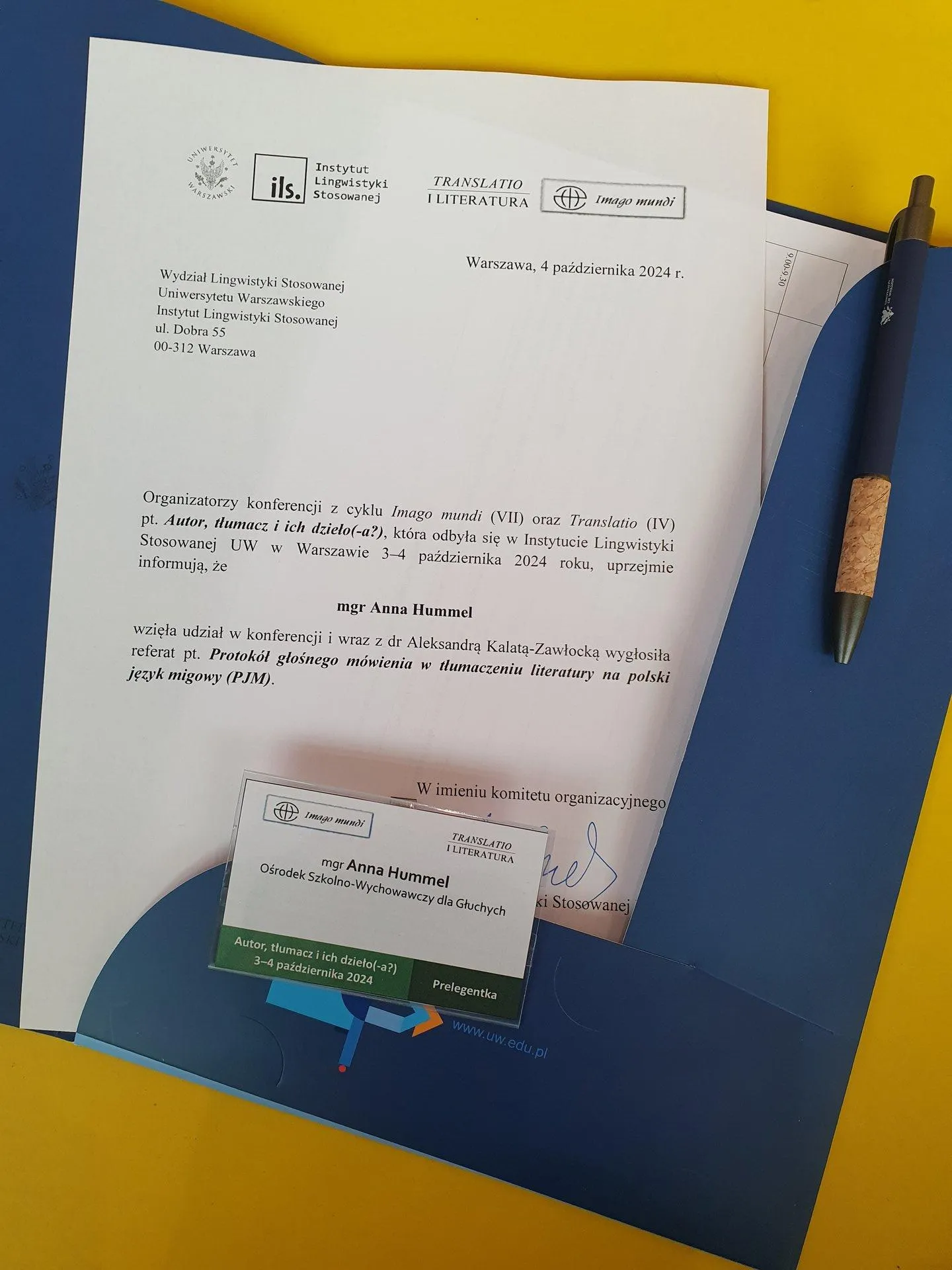 Konferencja "Autor, tłumacz i ich dzieło (-a?)" z cyklu Imago Mundi i Transaltio
