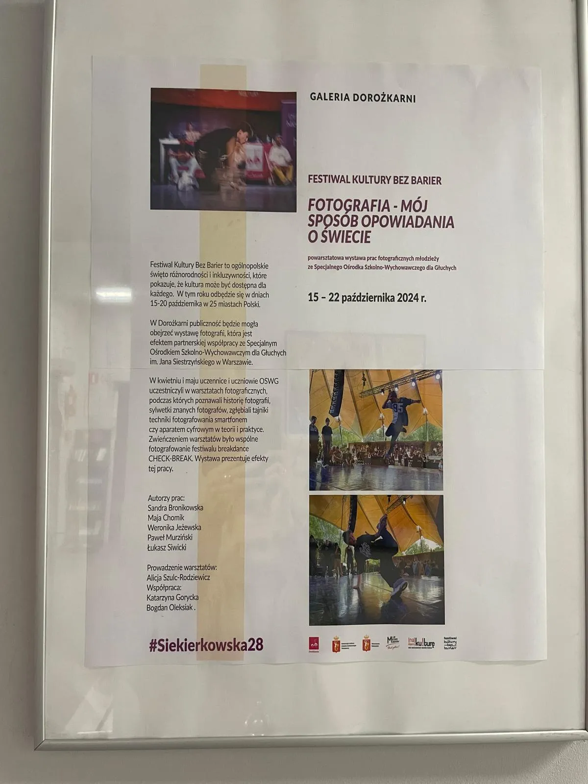 Inauguracja wystawy „Fotografia – mój sposób opowiadania świata” w ramach Festiwalu Kultury bez Barier